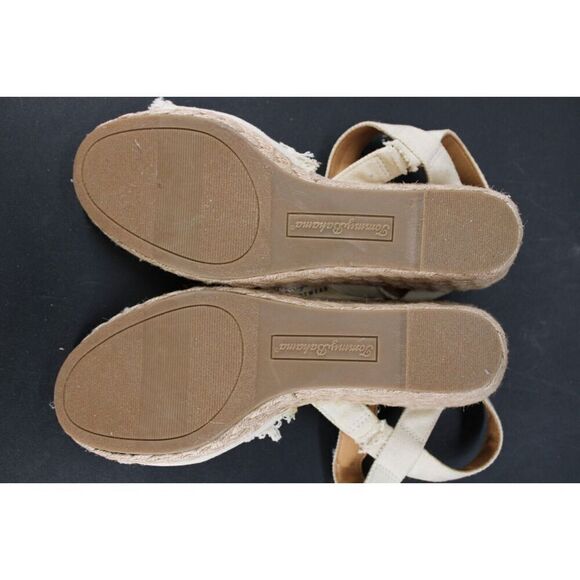 Tommy Bahama Sandals Womens 9 M Savina Wedge Espadrille Cream Ankle Strap - Picture 11 of 11